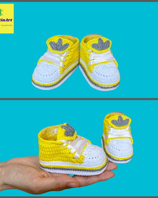 Botosei bebe crosetati tip bascheti casual | 0-6 luni | handmade | cadou special | personalizabili