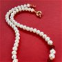 Colier perle albe de cultura & rubin