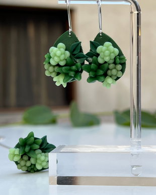 Cercei argint plante suculente