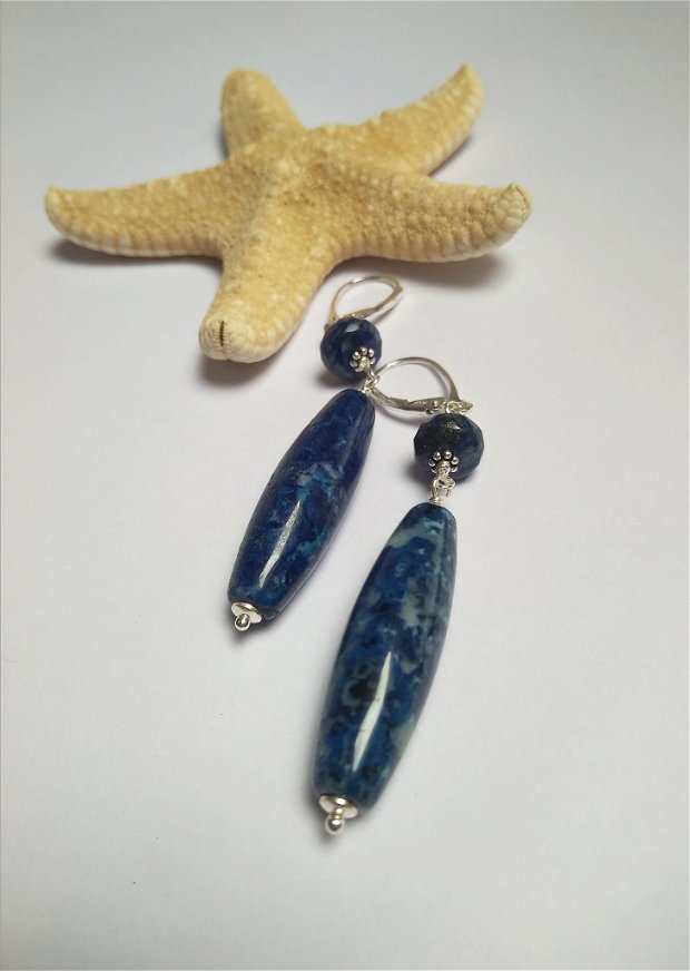 Cercei Jasp cu Lapis Lazuli