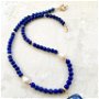 Colier vintage lapis lazuli & perle albe cultura