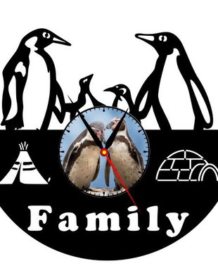 FAMILIE DE PINGUINI-ceas de perete