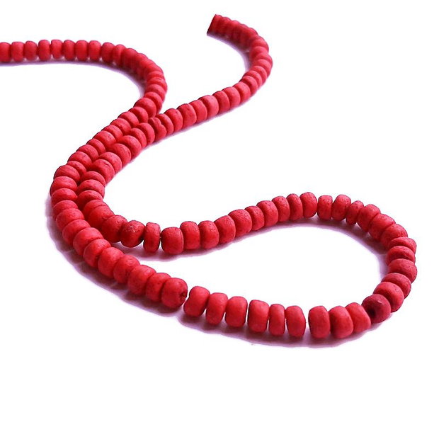 (10buc) Rondele lemn 5x3mm - rosu x EPO447