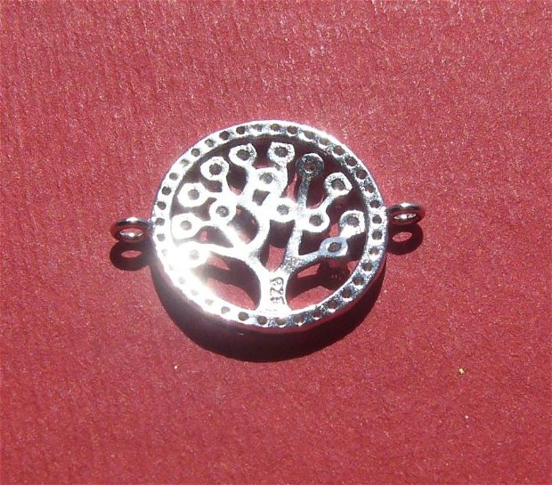 Link pomul vietii cu zirconii din argint .925 rodiat aprox 1.5x15x20 mm (cu anourile)