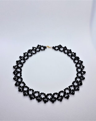 Colier elegant din cristale - Denisa - negru