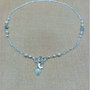 Colier argint topaz bleu labradorit safir stardust semiluna minimalist