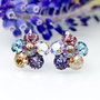 Cercei Swarovski  Chaton Flower / Argint 925