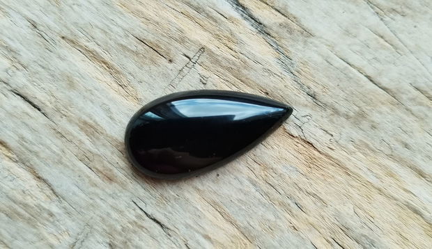 Cabochon agata neagra, 30x15 mm