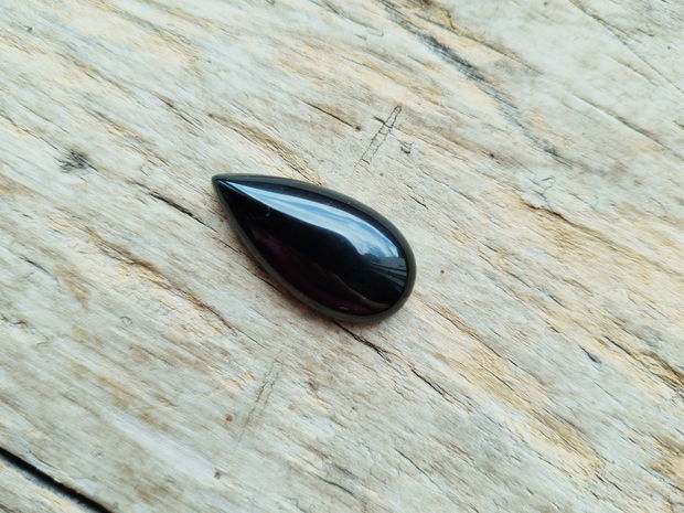 Cabochon agata neagra, 30x15 mm