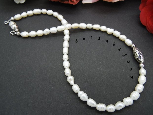 Colier handmade unicat - perle (cod820)