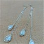 Cercei argint diamante brute perle de cultura baroc lungi lant argint - Transport gratuit