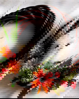 coronita decorata cu bufnita si flori 43107