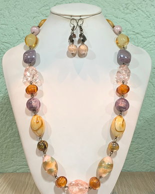 SET~ENCHANTED GARDEN~murano,accesorii bronz