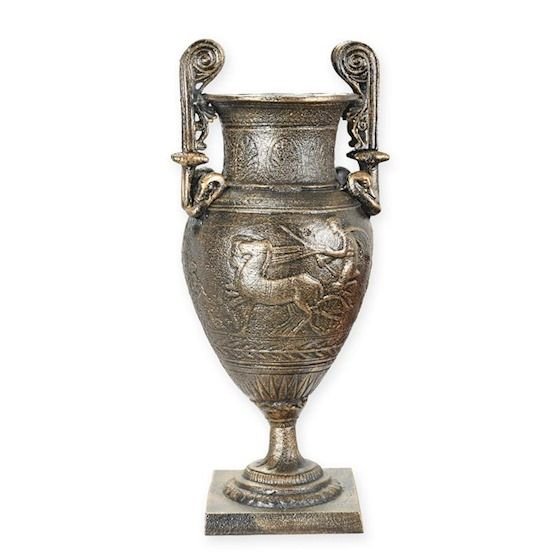 Urna greceasca din fonta cu finisaj bronz