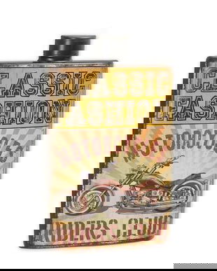 Decoratiune metalica cu o reclama un club de motociclisti