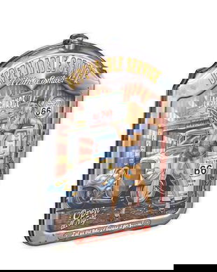 Decoratiune metalica cu o reclama la service auto