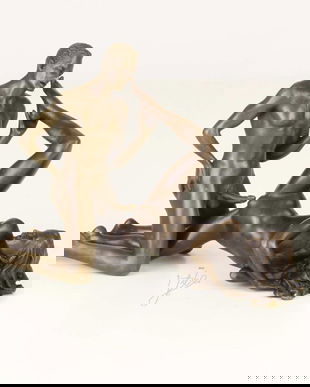 Cuplu facand dragoste- statueta erotica din bronz