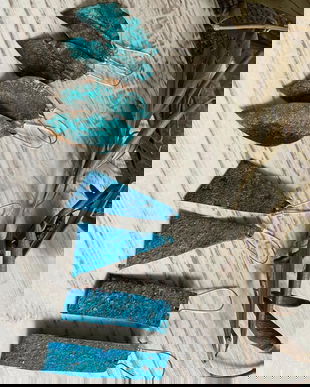 Cercei lungi din cupru patinat natural si tortite din argint 925