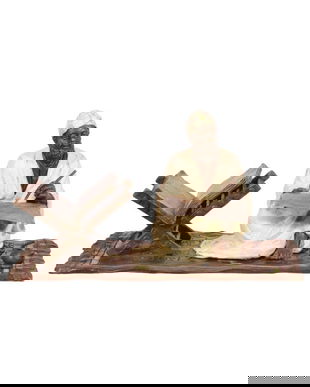 Scrib- statueta din bronz pictat