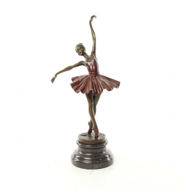 Balerina - statueta din bronz pe un soclu din marmura