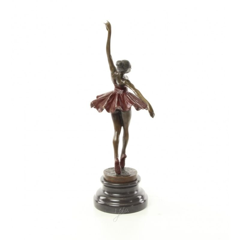 Balerina - statueta din bronz pe un soclu din marmura