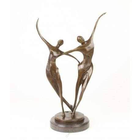 Cuplu dansand-statueta moderna din bronz pe un soclu din marmura