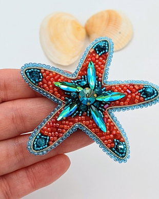 Rezervat Broșă - Stea de Mare - Coray & Turquoise