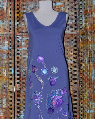Rochie pictata manual, unicat