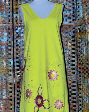 Rochie pictata manual, unicat
