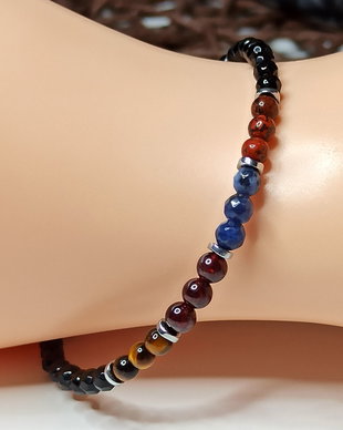 Bratara zodiei Gemeni, bratara cu snur, unisex, reglabila, cu pietrele semipretioase specifice zodiei Gemeni, bratara talisman, bratara benefica.