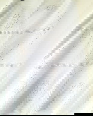 fusta alba de in cu broderie si dantela , 46