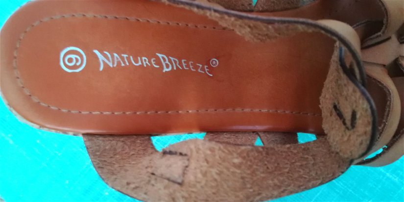 sandale din piele naturala cu platforma , Nature Breeze , 40