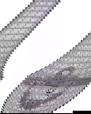 Aplica din alama masiva argintie brumata cu cristal