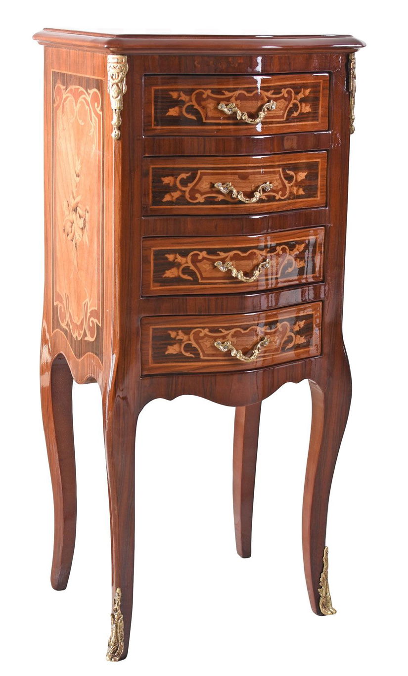 Comoda baroc din lemn maisv furniruit cu patru sertare