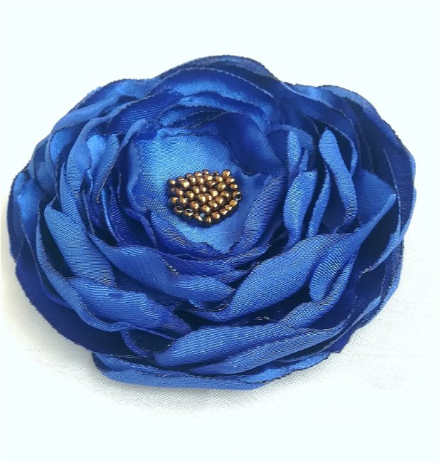 brosa floare  albastru regal satinat , 11 cm