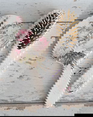 Set mireasa, perie si oglinda mireasa, set nunta, set gatitul miresei, set vintage mireasa, set elegant nunta