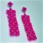 Cercei eleganti lungi din cristale - fuchsia/magenta/roz