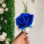 Floare de piept handmade cu trandafir albastru