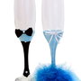 Set 2 pahare miri decorate cu pene bleo