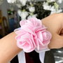 Bratara domnisoara de onoare cu flori artificiale roz