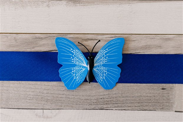 Bratari domnisoare de onoare cu fluture albastru