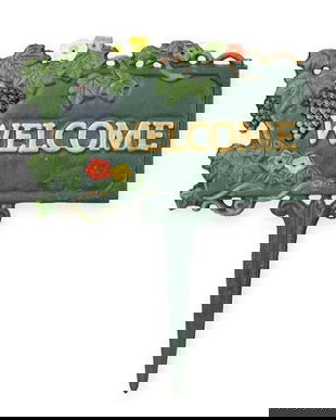 Tarus "Welcome" pentru gradina din fonta