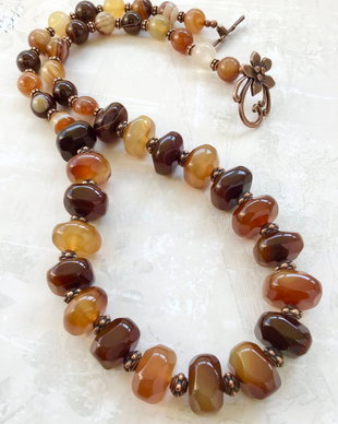 Colier vintage agate dantela naturale