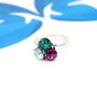 Inel reglabil Swarovski Trio Chaton / Argint 925
