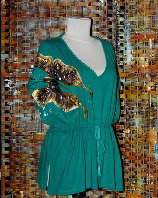 Bluza pictata manual, unicat, Fluture