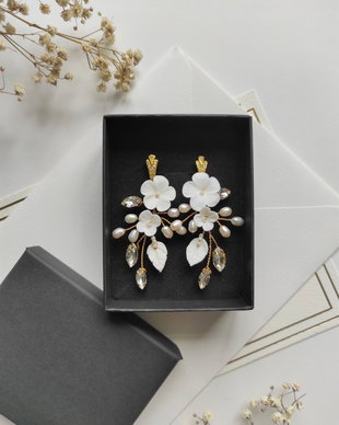 "Paris" - cercei lungi | Statement earrings | Bijuterii mireasa | Accesorii nunta, botez, cununie civila, logodna, ocazie