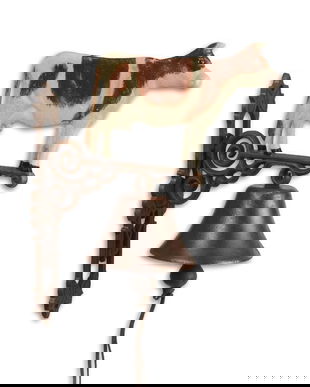 Clopot din fonta cu o vaca pentru usa