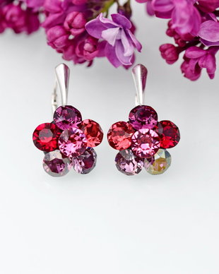Cercei Swarovski Regal Chaton Flower / Argint 925