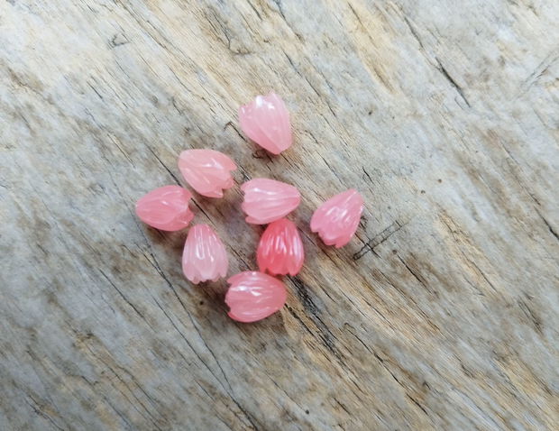 Boboc floare din pasta de coral, 8.5x7 mm