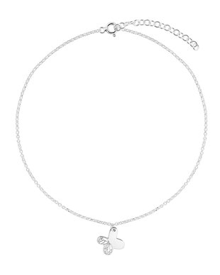 Bratara de picior din argint, fluture decupat